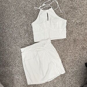 Hollister White Halter Top and Skirt Set